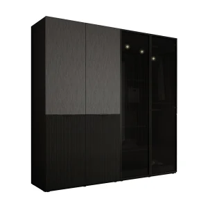 Kast: Grafietzwart / Antizonwerend glas, 200 x 200 x 51 cm Kast: Grafietzwart / Antizonwerend glas, 200 x 200 x 51 cm