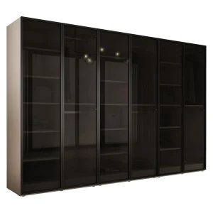 Kast: Platinagrijs / Zonwerend glas, 300 x 200 x 51 cm Kast: Platinagrijs / Zonwerend glas, 300 x 200 x 51 cm