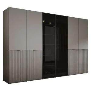 Kast: Platinagrijs / Zonwerend glas, 300 x 200 x 51 cm Kast: Platinagrijs / Zonwerend glas, 300 x 200 x 51 cm