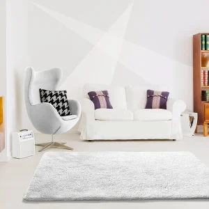 Hoogpolig tapijt – shaggy glad – wit – 140×200 cm – ALPACA Hoogpolig tapijt – shaggy glad – wit – 140×200 cm – ALPACA