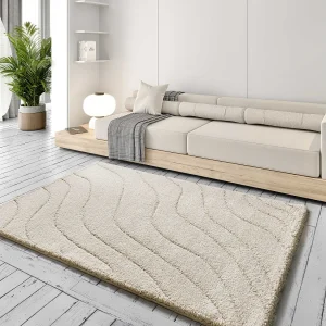 Hoogpolig tapijt – shaggy – wit – 80×150 cm – MOLIER