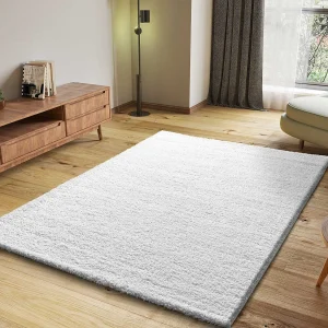 Hoogpolig tapijt – shaggy glad – wit – 60×120 cm – ATLAS Hoogpolig tapijt – shaggy glad – wit – 60×120 cm – ATLAS