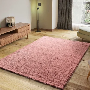 Hoogpolig tapijt – shaggy glad – roze – 160×230 cm – ATLAS Hoogpolig tapijt – shaggy glad – roze – 160×230 cm – ATLAS