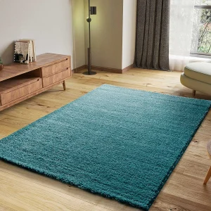 Hoogpolig tapijt – shaggy glad – blauw – 160×230 cm – ATLAS Hoogpolig tapijt – shaggy glad – blauw – 160×230 cm – ATLAS