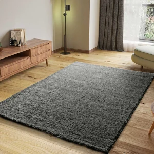 Hoogpolig tapijt – shaggy glad – antraciet – 160×230 cm – ATLAS Hoogpolig tapijt – shaggy glad – antraciet – 160×230 cm – ATLAS