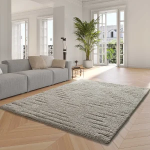 Hoogpolig tapijt – shaggy – crème – 160×230 cm – ATESA