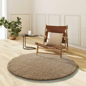 Hoogpolig tapijt – glad – linnen – D.130 cm – NORGE Hoogpolig tapijt – glad – linnen – D.130 cm – NORGE