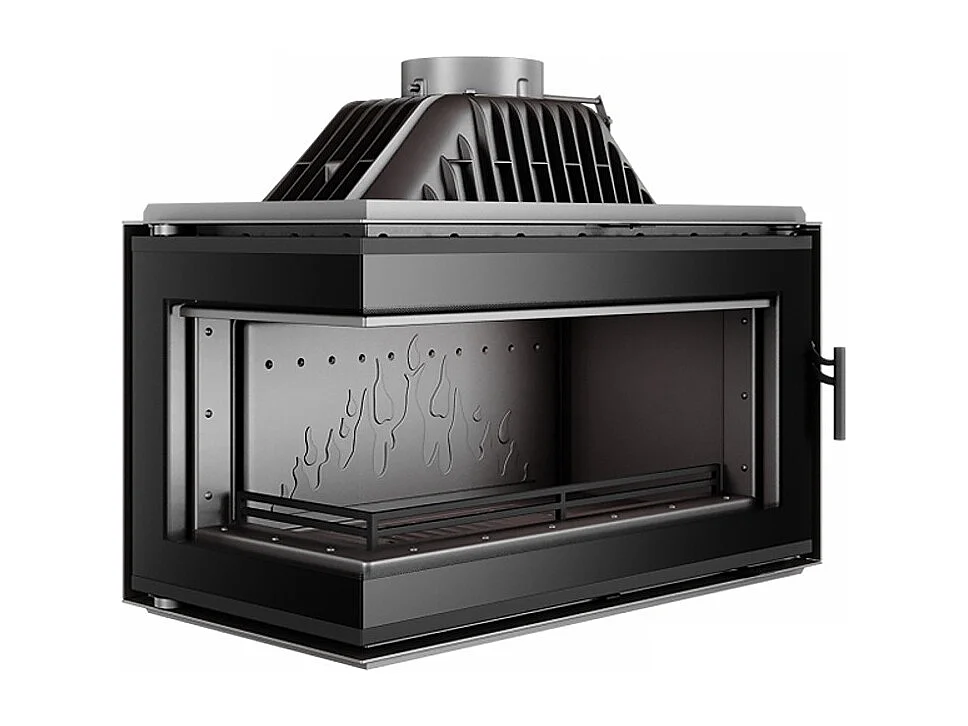 Houtkachel-inzetstuk met opening links - W16 (13,5 kW) ECO BLACK