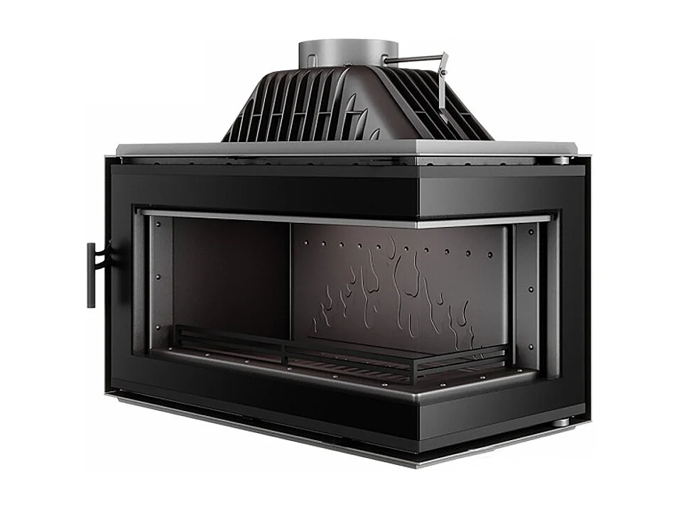 Houtkachel-inzetstuk met rechteropening - W16 (13,5 kW) ECO ZWART