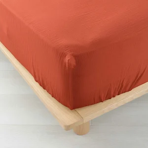 Hoeslaken Dubbele Gaze van Katoen Angelia 160×200 Terracotta – Zachtheid en Elegantie Hoeslaken Dubbele Gaze van Katoen Angelia 160×200 Terracotta – Zachtheid en Elegantie