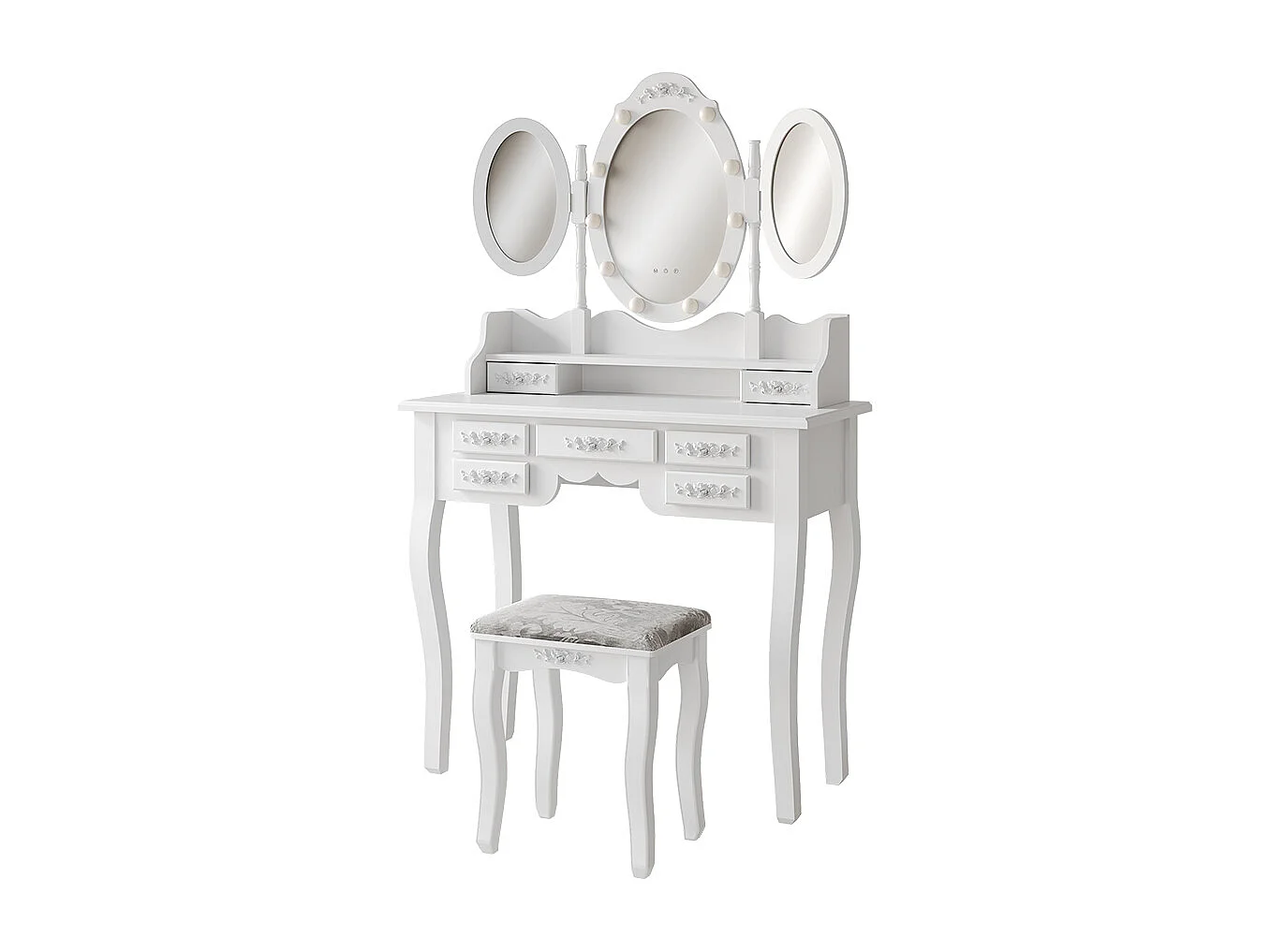 Kaptafel set met kruk wit 90x40x147 diana