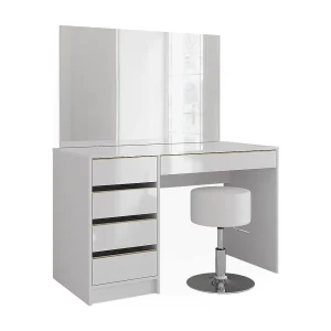 Kaptafel set wit/goud 120x55x75 sherry Kaptafel set wit/goud 120x55x75 sherry