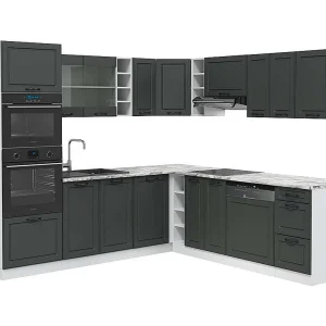 Hoekkeuken antraciet landhuis/wit 247x60x81.6 r-line Hoekkeuken antraciet landhuis/wit 247x60x81.6 r-line