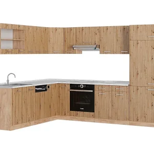 Hoekkeuken artisanaal eiken/goudkraft eiken 287x60x81.6 r-line