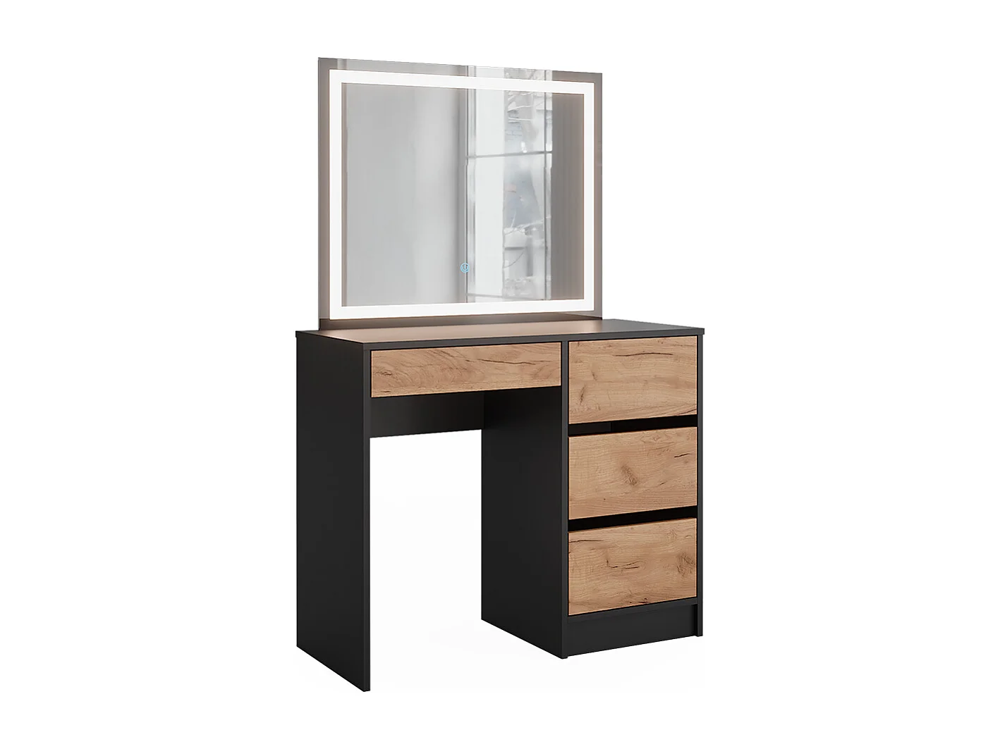 Kaptafel antraciet/gouden eik 90x40x75 sherry