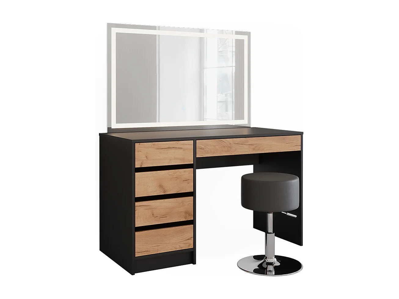 Kaptafel antraciet/gouden eik 120x55x75 sherry