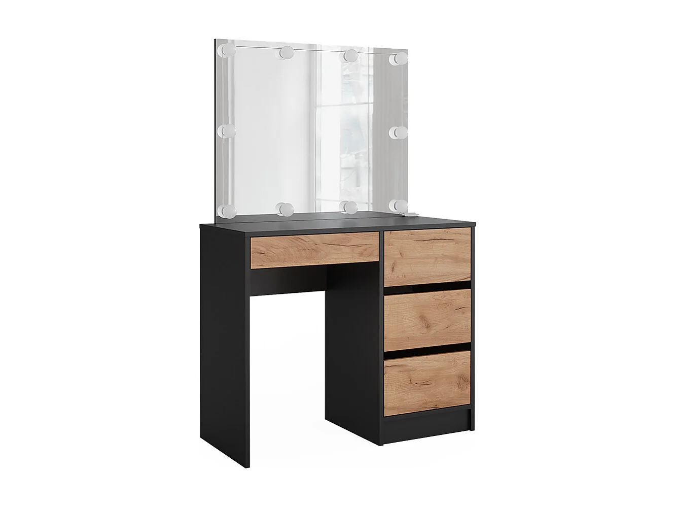 Kaptafel antraciet/gouden eik 90x40x75 sherry