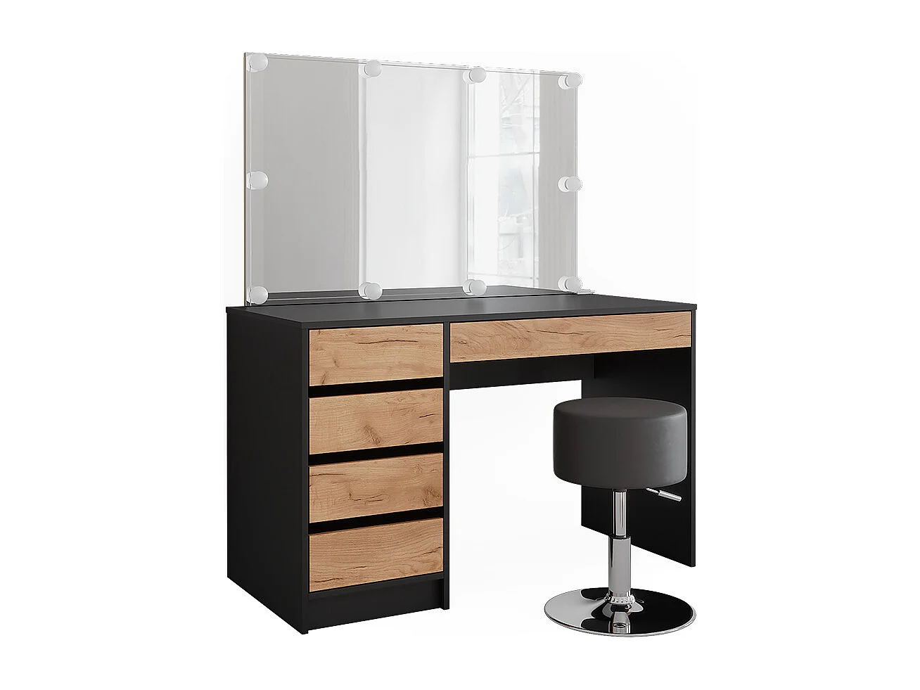 Kaptafel antraciet/gouden eik 120x55x75 sherry