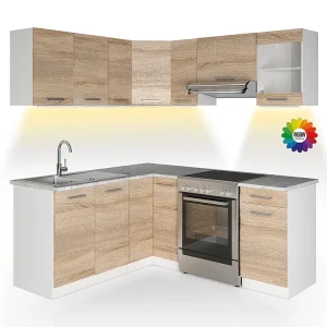 Hoekkeuken sonoma/wit 187x60x81.6 rick Hoekkeuken sonoma/wit 187x60x81.6 rick