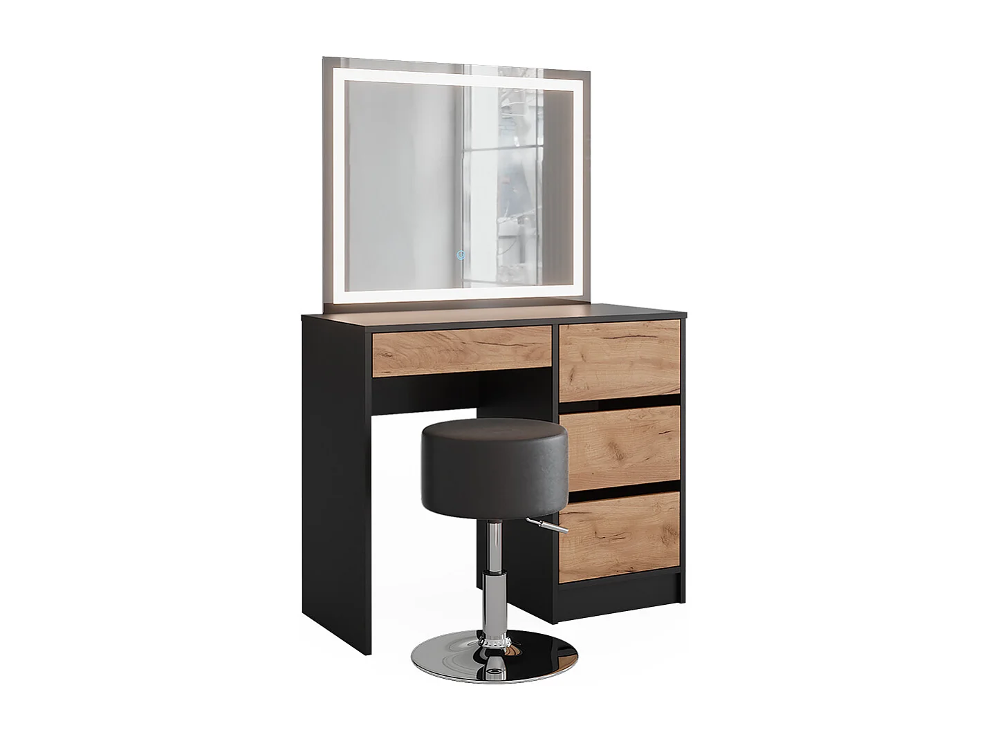 Kaptafel antraciet/gouden eik 90x40x75 sherry