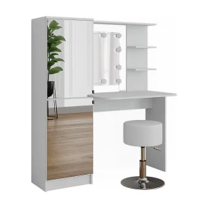 Kaptafel set met kruk wit 123x33x141.2 Kaptafel set met kruk wit 123x33x141.2