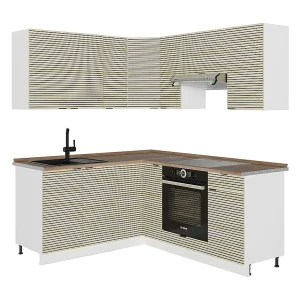 Hoekkeuken eiken paneel/wit 190x60x81.6 fame-line Hoekkeuken eiken paneel/wit 190x60x81.6 fame-line