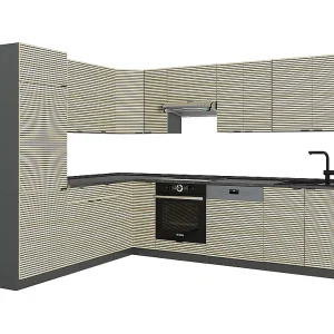 Hoekkeuken eiken paneel/antraciet 287x60x81.6 fame-line