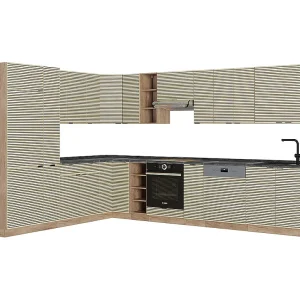 Hoekkeuken eiken paneel/goudkraft eik 347x60x81.6 fame-line Hoekkeuken eiken paneel/goudkraft eik 347x60x81.6 fame-line