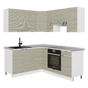 Hoekkeuken eiken paneel/wit 190x46x81.6 fame-line Hoekkeuken eiken paneel/wit 190x46x81.6 fame-line
