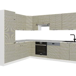 Hoekkeuken eiken paneel/wit 287x46x81.6 fame-line Hoekkeuken eiken paneel/wit 287x46x81.6 fame-line