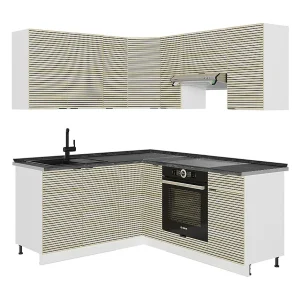 Hoekkeuken eiken paneel/wit 190x60x81.6 fame-line Hoekkeuken eiken paneel/wit 190x60x81.6 fame-line