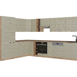 Hoekkeuken eiken paneel/goudkraft eik 347x60x81.6 fame-line Hoekkeuken eiken paneel/goudkraft eik 347x60x81.6 fame-line