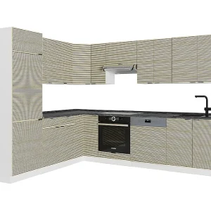 Hoekkeuken eiken paneel/wit 287x60x81.6 fame-line Hoekkeuken eiken paneel/wit 287x60x81.6 fame-line