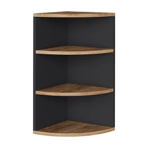 Hoekplank antraciet/gouden eik 30x30x60 ecki