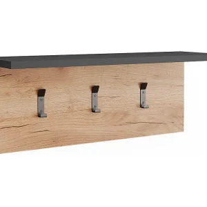 Kapstok met hoedenplank antraciet/gouden eik 60x18x21.6 orlando Kapstok met hoedenplank antraciet/gouden eik 60x18x21.6 orlando