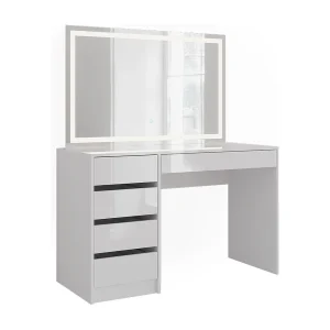 Kaptafel met licht wit/wit hoogglans 119.8×50.1×76 sherry