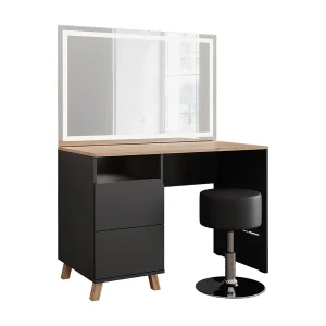Kaptafel set met kruk antraciet/artisan 110x55x75 karen Kaptafel set met kruk antraciet/artisan 110x55x75 karen