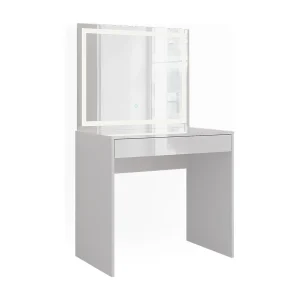 Kaptafel met licht wit/wit hoogglans 81.4×50.1×76 sherry