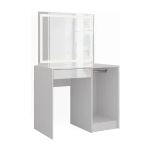 Kaptafel met licht wit/wit hoogglans 89.8×50.1×76 sherry