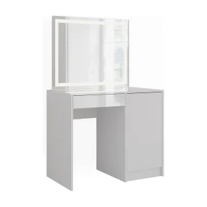 Kaptafel met licht wit/wit hoogglans 89.8×50.1×76 sherry
