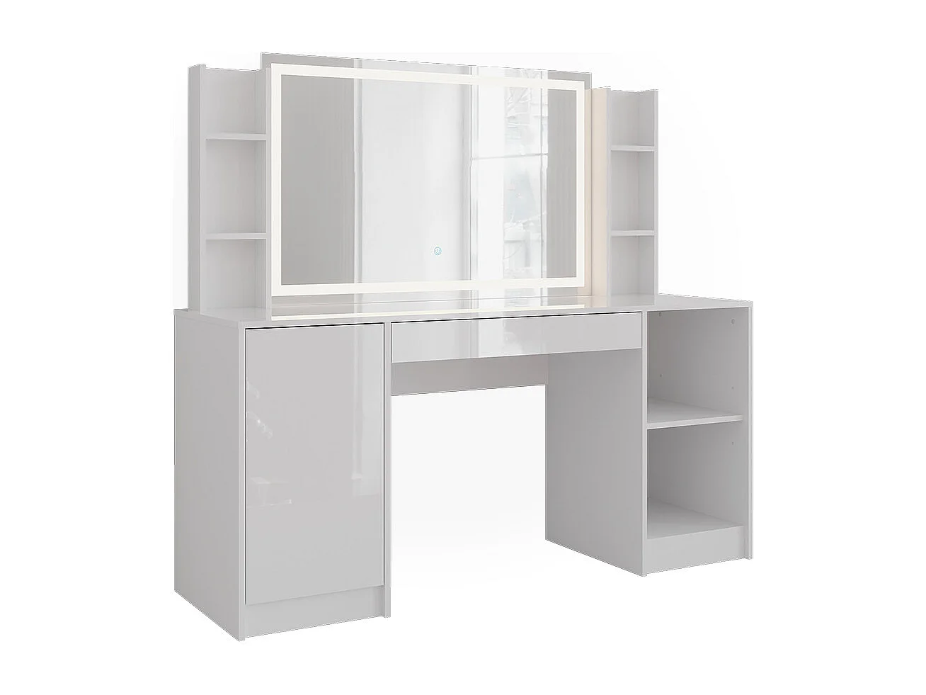 Kaptafel met licht wit/wit hoogglans 158.2x50.1x76 sherry