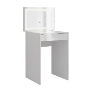 Kaptafel met licht wit/wit hoogglans 51.4×50.1×76 sherry