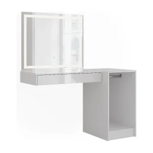 Kaptafel met licht wit/wit hoogglans 81.4×50.1×76 sherry
