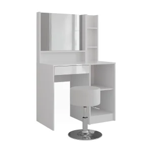 Kaptafel wit/wit hoogglans 89.8×50.1×76 sherry
