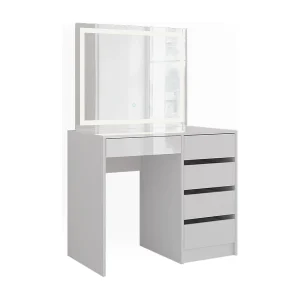 Kaptafel met licht wit/wit hoogglans 89.8×50.1×76 sherry