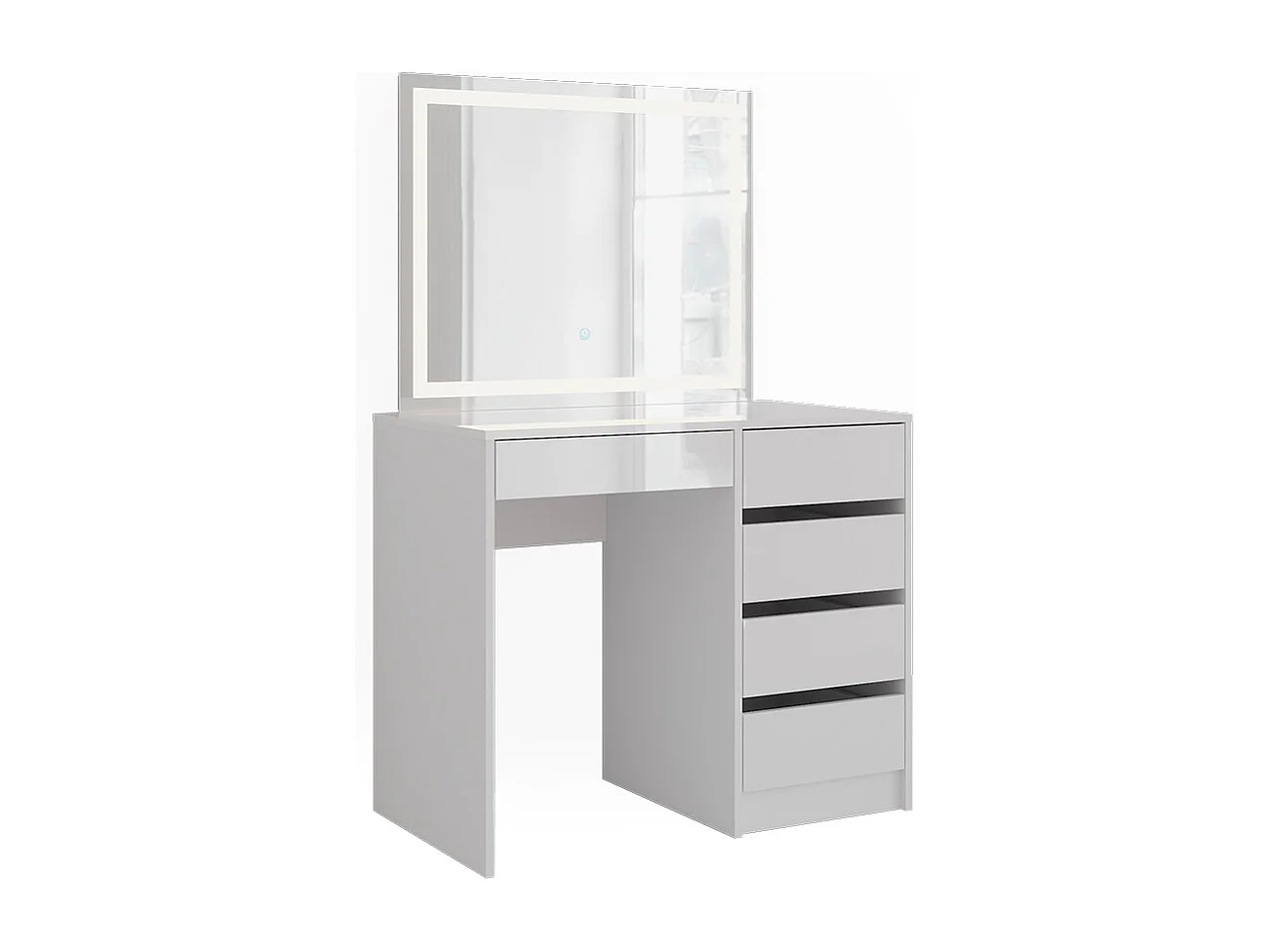 Kaptafel met licht wit/wit hoogglans 89.8x50.1x76 sherry