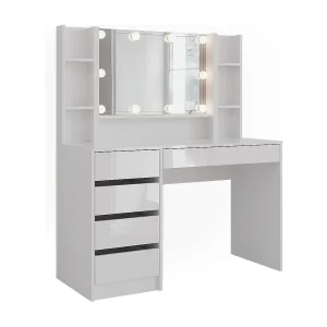 Kaptafel met licht wit/wit hoogglans 119.8×50.1×76 sherry
