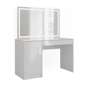Kaptafel met licht wit/wit hoogglans 119.8×50.1×76 sherry