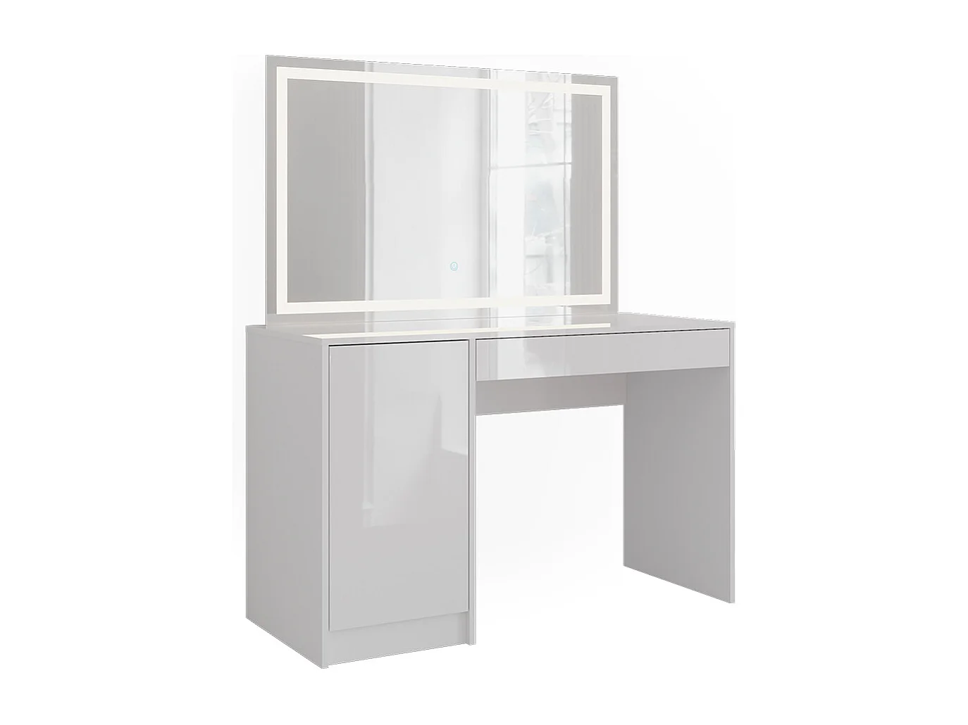 Kaptafel met licht wit/wit hoogglans 119.8x50.1x76 sherry