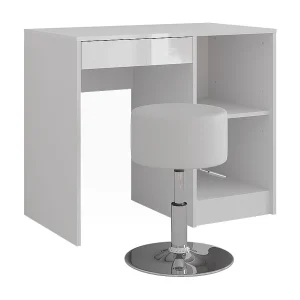 Kaptafel wit/wit hoogglans 89.8×50.1×76 sherry